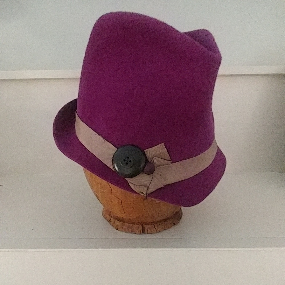 Handmade PURPLE felted wool fedora